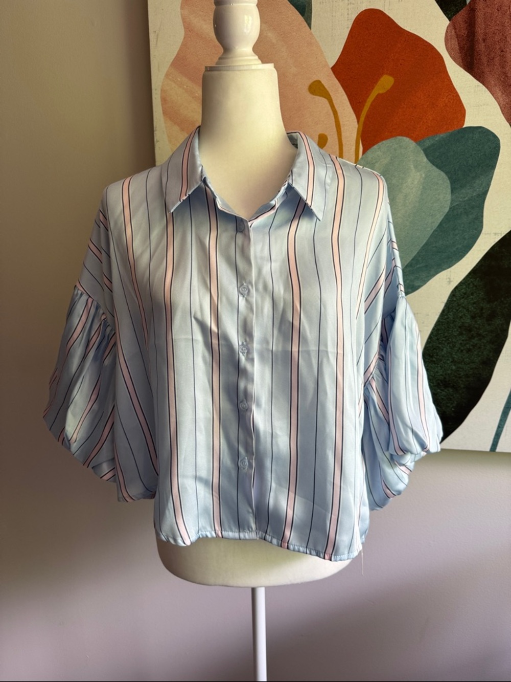 Blue & Pink Stripe Blouse